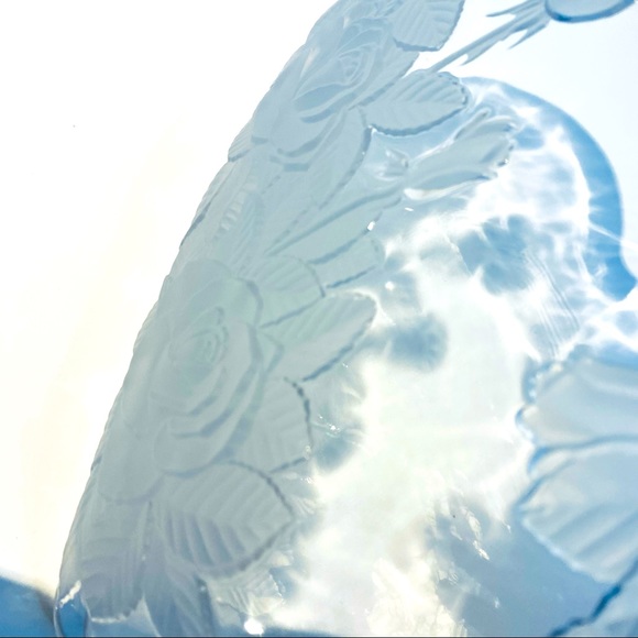 Studio Nova Winter Rose Big & Small Hearts Glass Dish Tray Frosted Vintage - Picture 6 of 14